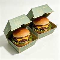 Boîtes à hamburgers personnalisées en gros, emballages pour frites à emporter, boîtes en papier pour poulet frit