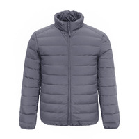 Vente en gros de manteaux de duvet d'hiver pour hommes avec logo personnalisé vestes d'extérieur chaudes en plumes de canard avec remplissage de bouffée de bulles polyest noir