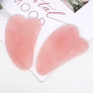 Strumento per Massaggio Facciale Gua <span class=keywords><strong>Sha</strong></span> in Cristallo di Quarzo Rosa Naturale Premium, Design a V, Nuovo Modello a Prezzo di Fabbrica - Product Image 4