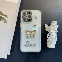 2025 grande qualité de luxe Vintage Floral Glitter Rhinestone Tpu + pc Case pour iPhone Mobile
