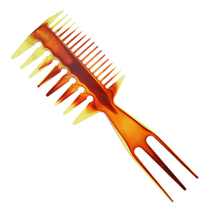 Pompadour Hair Comb Amber Plastic Professional Salon <b>Tool</b> For Styling Slicked Back Hair Large And <b>Small</b> Size - Product Image 3