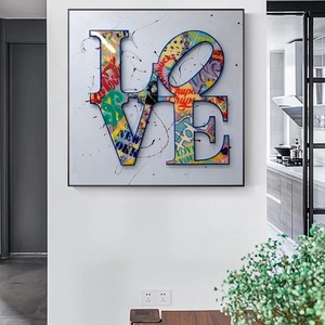 Moderne Décoration Murale Graffiti Art AMOUR Toile Peintures Sur Le Mur Art Affiches Imprime Mur Photos pour Salon Maison Cuadros - Product Image 6