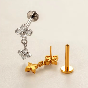 WT Titanio 16G/18G Piercing Labret sin Rosca con Colgante de Circonita para Cartílago, Venta al por Mayor de Piercings para Hélice y Tragus - Product Image 4