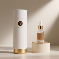 Emballage de parfum de luxe boîtes kraft dorées bouteilles de parfum rondes boîte cadeau tube en papier