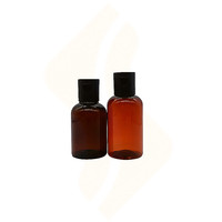 Grosir botol silinder kosmetik warna Amber dengan atasan cakram PP untuk Losion kosmetik 50ml 100ml