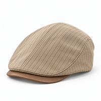 Casquette plate unisexe kaki et marron bicolore, style classique Ivy, rétro vintage, décontractée, pour conducteur, minimaliste, unie, vente en gros
