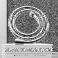 OEM&ODM Kits de douche argent brillant pour hôtels et appartements, prix abordable, ensemble de pommeaux de douche en plastique ABS, tuyau flexible de salle de bain en EPDM