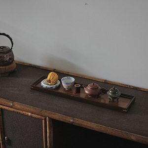 Alfombrilla de té de bambú estilo japonés con posavasos y soporte para tetera, accesorios para la ceremonia del té Kung Fu, juego de porcelana de origen Anji - Product Image 2