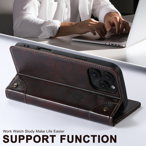 SUTENI per <span class=keywords><strong>iPhone</strong></span> 17 Pro Max Custodia Magnetica Porta Carte con Supporto Flip <span class=keywords><strong>Cover</strong></span> a Portafoglio in Ecopelle 16 Plus 15 Pro 14 13 12 - Product Image 3