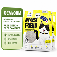 Litière pour chat en bentonite OEM, sans poussière, sable sphérique, bonne désodorisation, grosses particules, moins propres à être emportées