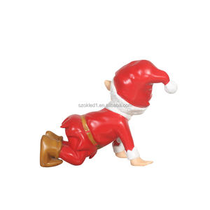 Gran oferta decorativa vacaciones Festival Park Mall Street Yard decoración fiesta Show ornamento gatear elfo rojo estatua de fibra de vidrio - Product Image 4