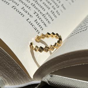 Bague géométrique en argent pur S925 avec zircon, élégante, tempérament raffiné, bague à ouverture fine avec perle, style antique, luxe léger, style rétro - Product Image 5