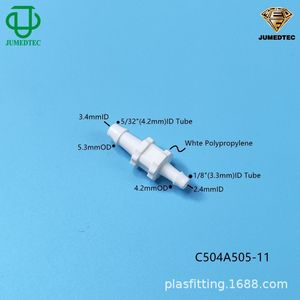 Conectores de Plástico Blanco con Púas de 1.6-4.0 mm para Tuberías de PU y Nylon, Uso Industrial - Product Image 5