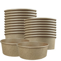 Oem/caga para comida salada de marrom redonda biodegradável