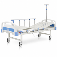 Lit d'hôpital pour personnes âgées et handicapées, section de tête réglable, barrières latérales pliantes, 4 roulettes verrouillables avec poteau porte-perfusion, lit de soins infirmiers