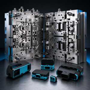 Couvercle de mixeur carré moulé sur mesure et par injection avec joint d'étanchéité et goulotte d'alimentation, échantillon rapide, usine OEM - Product Image 1