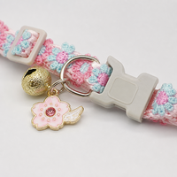 Collier pour animaux de compagnie en dentelle florale YAOYUE, collier pour chat en polyester avec embellissements floraux et boucle de sécurité pour petits animaux