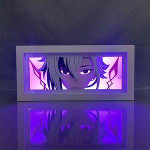 Boîte à lumière Anime Genshin Impact <span class=keywords><strong>Arlecchino</strong></span> Japon pour la décoration de chambre à coucher, veilleuse LED, design découpé en papier, unisexe - Product Image 5