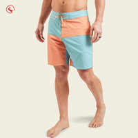 Shorts de bain pour hommes sur mesure OEM, taille haute, sans couture, imperméables, imprimés colorblock, grandes tailles