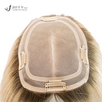 M06 Promotion : Topper capillaire premium lisse pour femmes blanches, avec fixation Velcro – En stock