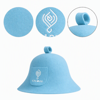 Chapeau de sauna en feutre de laine mérinos 100 % pure, le plus vendu, motif dessin animé, réutilisable, écologique, doux, résistant à la chaleur, respirant, couleur unie, 3 mm