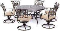 Meubles de jardin en aluminium coulé pivotants pour bistro, meubles de patio extérieurs, chaises et table pivotantes en métal pour l'extérieur