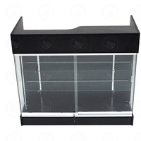 Vitrine de présentation de vente au détail Ledgetop blanche avec éclairage LED, vitrine en verre avant pour comptoirs de présentation de vente au détail