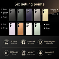 Versi Global Baru S24 Ultra Deca Core 16GB+1TB Android13 120Hz 2K 6000mAh 5G LTE Smartphone Original Tidak Terkunci