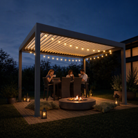 Pergola de jardin en aluminium avec revêtement poudré, à commande manuelle, pour studio, jardin, bureau - Durable, écologique, à lames orientables