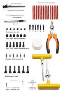 Kit de Herramientas de Emergencia para Automóvil, 100 Piezas, Kit de Reparación de Pinchazos de Neumáticos, Kit de Reparación de Neumáticos de Bicicleta y Motocicleta - Product Image 6