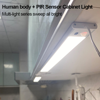 Lampe de nuit LED filaire Tuodi Smart Home 24V avec capteur de mouvement à balayage manuel IP20 Blanc chaud pour armoire de cuisine, couloir
