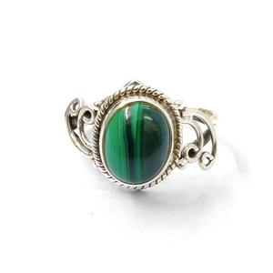 Bague en malachite, pierre précieuse de luxe, ajustable, collection artisanale, bagues fines, bijoux en argent sterling 925, prix de gros - Product Image 1