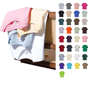 Marchio di moda Casual mezza manica t-shirt <span class=keywords><strong>bianca</strong></span> 230g cotone pesante tinta unita taglie da uomo e da donna-Logo personalizzato all'ingrosso O collo - Product Image 2