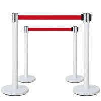 Barrière de sécurité portable en gros pour événements, avec sangle rétractable, poteau de guidage réfléchissant en acier inoxydable