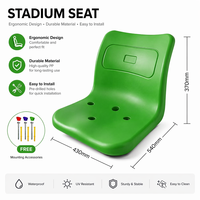 Siège de stade en plastique HDPE moulé par soufflage à 4 trous, résistant aux intempéries, pour arènes, gymnases et terrains de sport