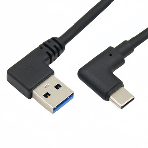 Usb 3.0 To Type C Data Cable Double Angle Right Angle For Computer Mobile Phone <b>Hard</b> <b>Drive</b> 0.25 0.5 1 Meter Black - Product Image 4
