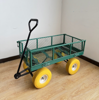 Wagon de jardin en treillis métallique à quatre roues d'une capacité de charge de 300kg, chariot utilitaire supporté par OEM pour chariots à main, personnalisable
