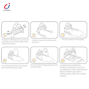 Tappetino da gioco Chengji per neonati, tappetino per attività su pancia in giù, tappetino musicale a forma di fragola <span class=keywords><strong>rosa</strong></span>, pianoforte per neonati - Product Image 5