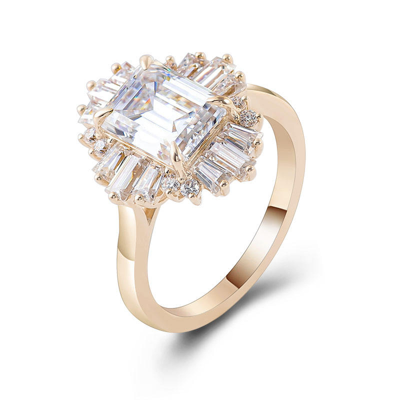 แหวนมอยซาไนต์ทองแท้ 10k