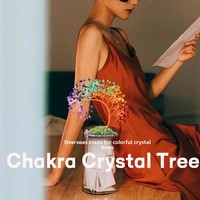 Meilleure Vente : Arbre de Vie en Cristal Coloré de 17 pouces, Ornement en Cristal à 7 Chakras en Forme de Queue de Phénix, Décoration pour Yoga