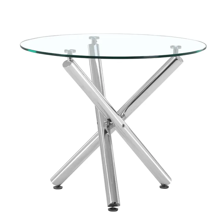 फैशन डिजाइन आधुनिक ग्लास भोजन कक्ष फर्नीचर 4 कुर्सियों दौर ग्लास बैठक खाने की मेज सेट