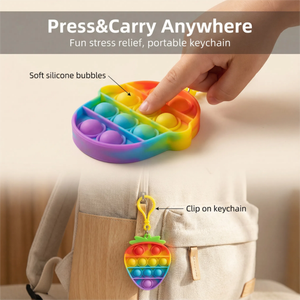 Mini Giocattolo Sensoriale Popolare in Silicone, Portachiavi Antistress con Bolle da Schiacciare, Unisex, per Bambini dai 14 Anni in su, Gadget per Feste - Product Image 3