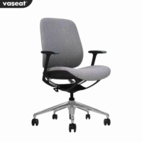 Chaise de bureau de luxe ergonomique Vaseat F6-G06 en PU, large et saine, pour tous les types de postes, avec piètement en nylon extensible