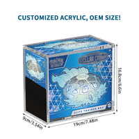 Boîte de protection personnalisée en acrylique écologique pour cartes Elite Trainer, avec couvercle magnétique, compatible avec Pokémon, pour présentoirs de vente au détail et magasins
