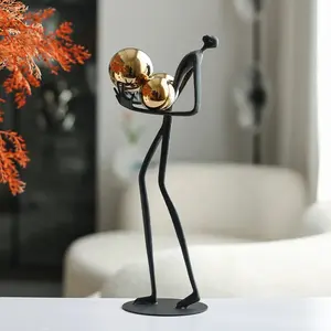 New Creative Decoration Living Room Office Holding Ball Figure Sculpture Design Decor New Creative Home Office Accessories