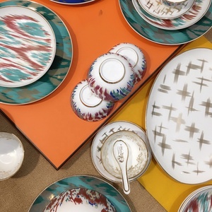 Colorful European Bone China Dinner <b>Set</b> and Porcelain Charger Plate - Product Image 3