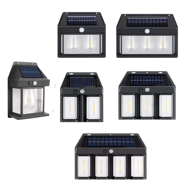 Tungsten LED Bulb Solar Wall Bulb Lighting Ip65 Waterproof Solar Wall LED Light Mini Exterior Solar Lights