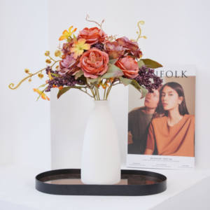 Fabrika toptan yapay çiçekler, 7-head iki renkli gül, ev dekorasyon parti toptan - Product Image 3