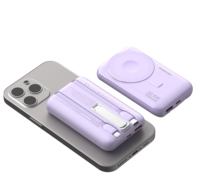 Nouvelle batterie externe sans fil haute capacité 10000mAh 2024 avec charge rapide PD, batterie Li-Polymère et matériau PVC