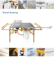 Table de précision de coupe du bois/scie à panneaux portable scie à table multifonction machine à bois